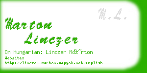 marton linczer business card